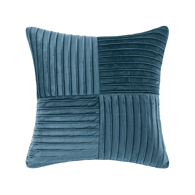 MNC0002 Pleated Velvet Patchwork Cushion Covers